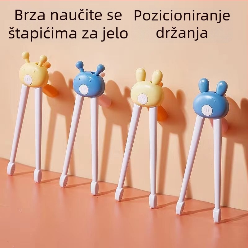Učljive dječje štapiće za jelo s dizajnom tigrova usta – ABS materijal, za djecu od 6 mjeseci, 1 set, sladak stil