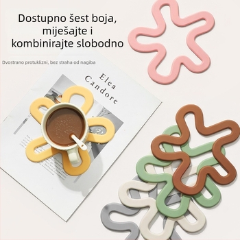 Silikonska podloška za stol za nepravilan oblik, jednofarban uzorak, moderni minimalistički stil, termoizolacijska podloga