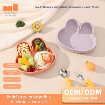 Silikonski dječji tanjur za hranjenje s integriranim usisnim nastavkom – Coconut, 1 kom, za dob od 6 mjeseci