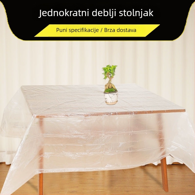 Jednokratni debeli plastični stolnjak, četvrtastog oblika