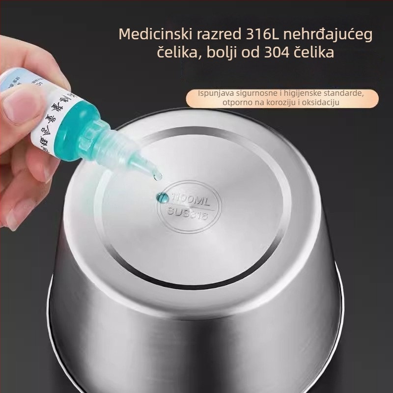 Kutija za ručak od 316 prehrambene nehrđajuće čelika, s poklopcem i izolacijom, mikrovlnno sigurna, okruglog oblika