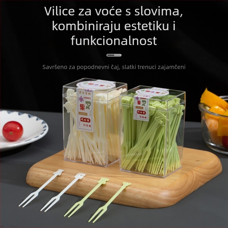 Plastične vilice za voće za djecu, moderni minimalistički stil, 130-dijelni set, 121 g