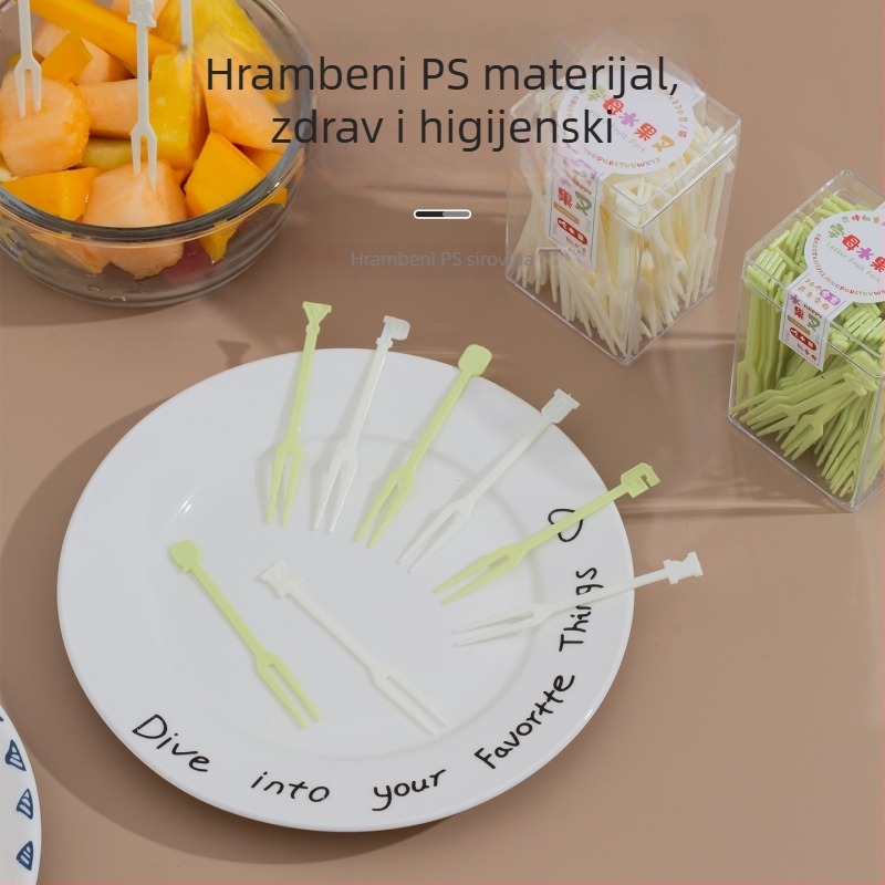 Plastične vilice za voće za djecu, moderni minimalistički stil, 130-dijelni set, 121 g