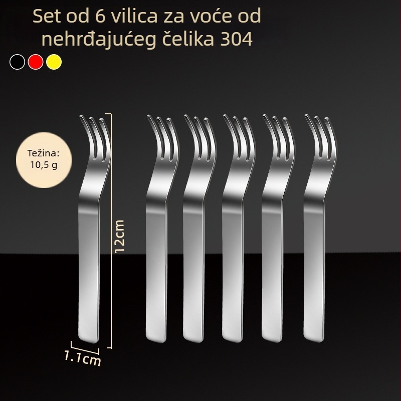 Set vilica od nehrđajućeg čelika za voće i deserte, nordijski jednostavan stil, ogledno polirana površina, Mooncake vilice, mogućnost tiskanja logotipa