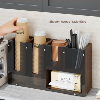 Držač za čaše i organizator stola | Nordic stil, akril + ploča gustoće, stolno skladištenje, nosač za postavljanje na stol, standardna specifikacija