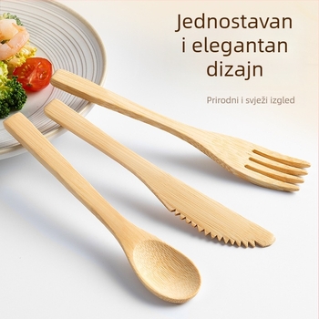 Set noževa, vilica i žlica od bambusa, tri komada – bambus materijal, moderan jednostavan stil, prilagodljiv, vrhunska kvaliteta