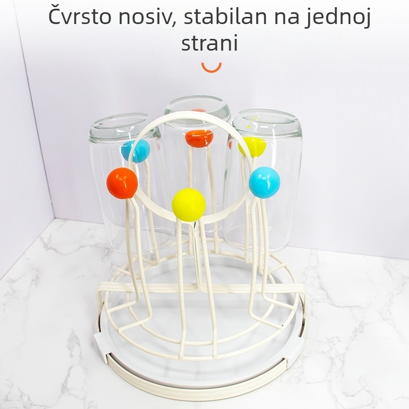 Držač za čaše i organizator kuhinjskog pulta s odvodnim stalkom i pladnjem — od ugljičnog čelika, japanski stil, težina 556 g.