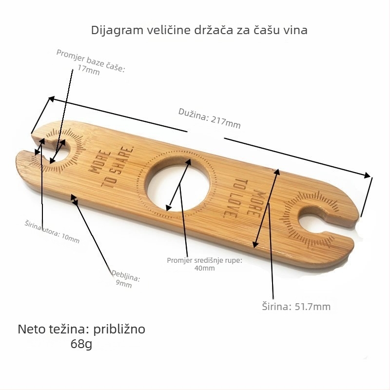 Držač za čaše vina od bambusa i drveta, jednostavan vanjski dizajn (Marka: Shunlong; Materijal: Nanzhu; Stil: Vanjski; Funkcija: Skladištenje; Bez bušenja)