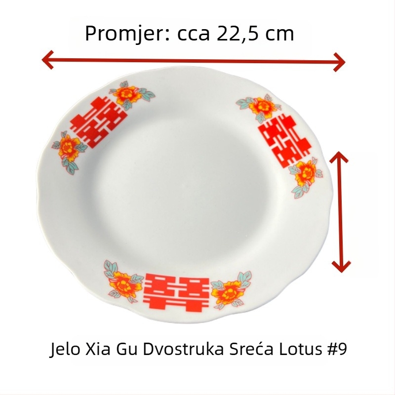 Keramička plosnata tanjura s rubom u obliku lotosa, retro vjetar stil, lagani luksuz retro, bez loga; materijal: keramika, stil: retro vjetar
