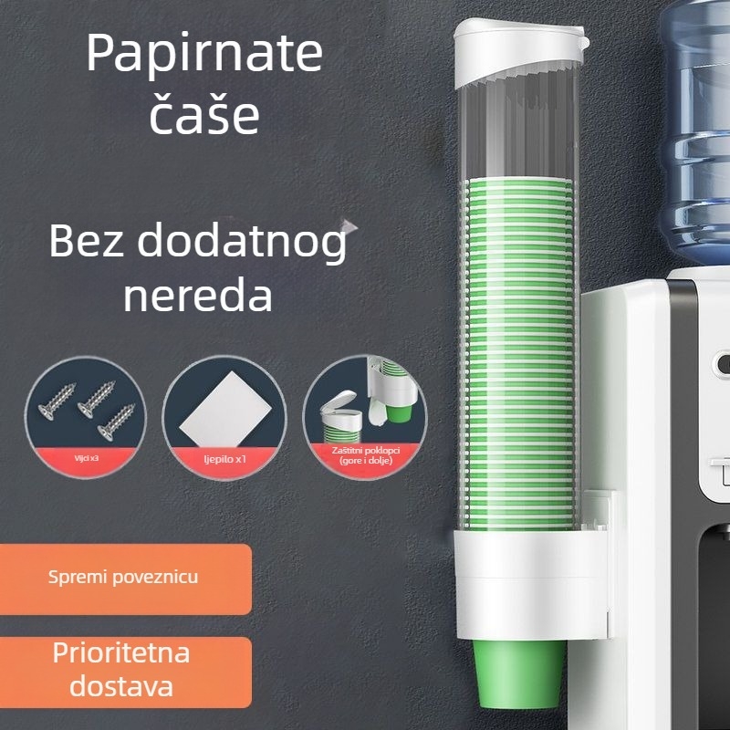Longtai automatski zidni držač za plastične čaše za jednokratne papirnate čaše s inteligentnim dispenserom