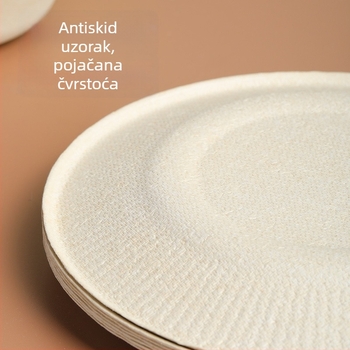 Jednokratno papirnato posuđe: zdjele, tanjuri i pladnjevi – kružni oblik – biološki razgradivo – Camellia