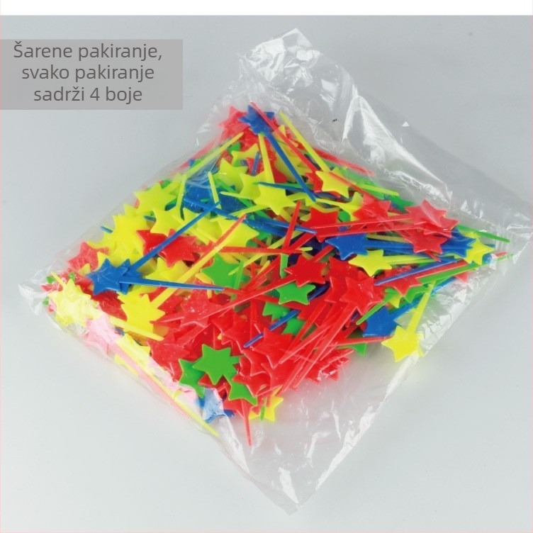 Endeavour Card plastična vilica za voće u obliku zvjezdice, suvremen minimalistički dizajn, ispisano logo