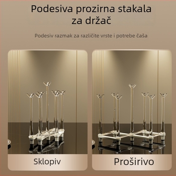 CR Teleskopski podesivi držač čaša s obrnuti odvodom – PP materijal, 0,36 kg, Kuhinja