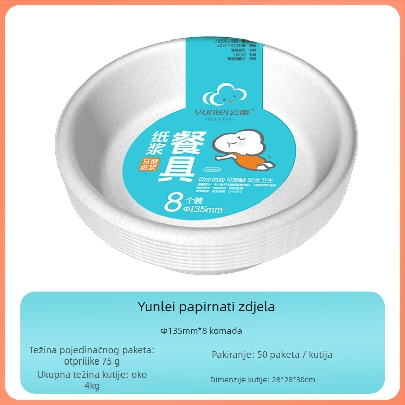 Jednokratni disk tanjur, kružnog ili kvadratnog oblika, težina 75–123 g