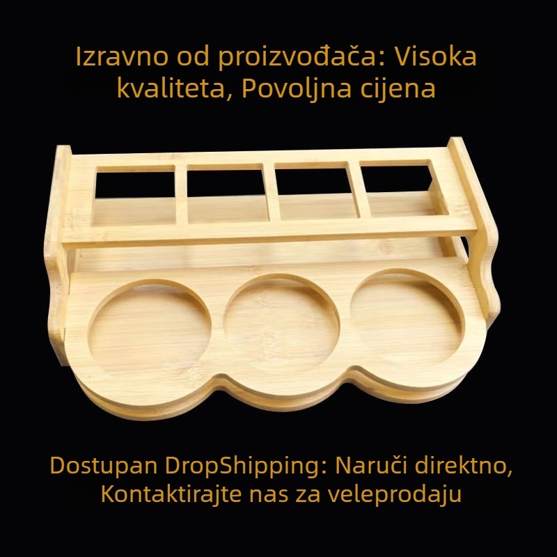 Drveni kuhinjski regal za skladištenje s držačem za začine i stalak za čaše vina, viseći, jednoslojni, moderni minimalistički dizajn