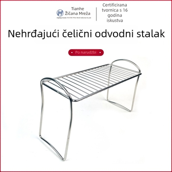 Stalak za odvod viška iz nehrđajućeg čelika, 6-slojni stalak za sušenje i pohranu posuđa, sklopiv i rotirajući, prenosivi kuhinjski organizator