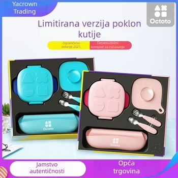 Oak Rabbit Octoto Ograničeno izdanje dječji set posuđa – Nehrđajući čelik, 4 dijela, od 6 mjeseci i više, Podrijetlo: Kina