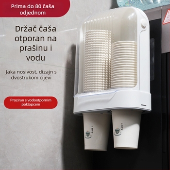 Zidni držač za papirnate čaše za jednokratnu upotrebu, zaštita od prašine, bez bušenja
