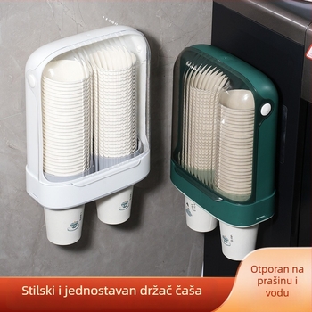 Zidni držač za papirnate čaše za jednokratnu upotrebu, zaštita od prašine, bez bušenja