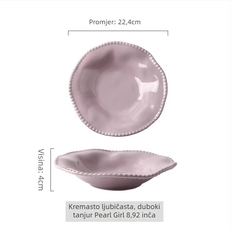 Zdjela, porcelanska, nepravilnog oblika, nordijski stil, pogodna za mikrovalnu pećnicu, podglazurna obrada