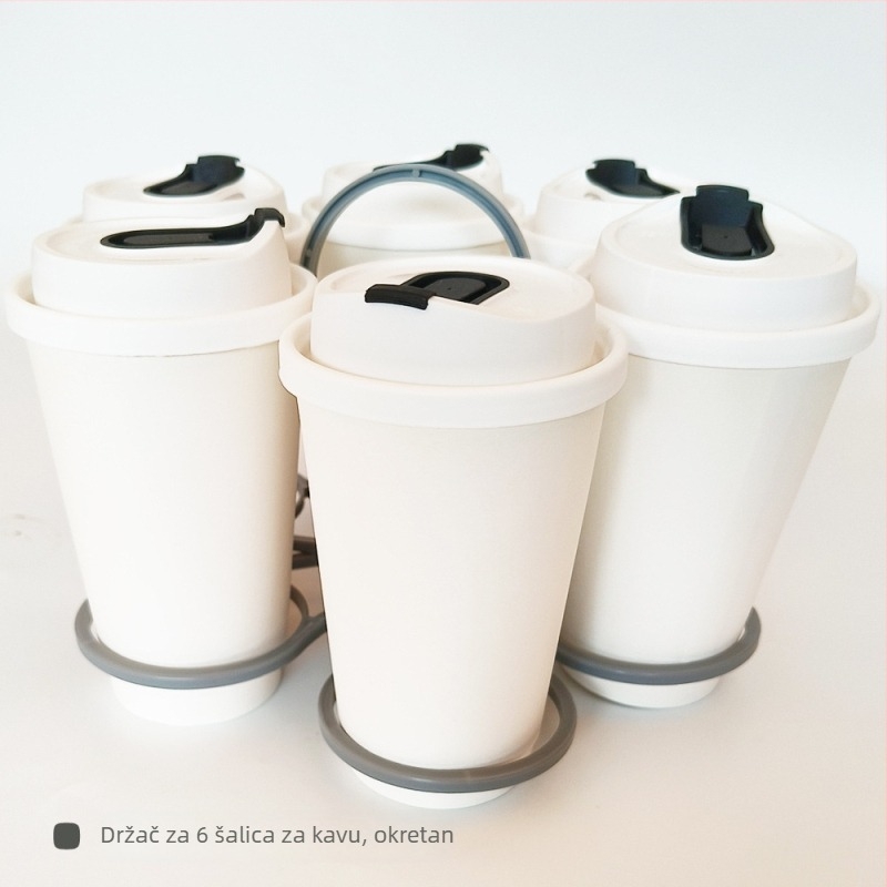 Sklopivi okretni držač za šalice – plastični PP, 6-dijelni set, svježi i slatki stil, bez bušenja, lansiran 2024., težina 0.2