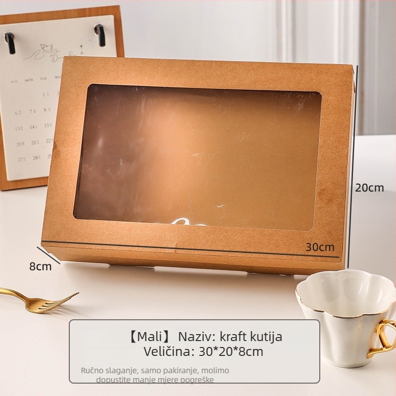 Jednokratna kutija za obrok za piknik i kampiranje, pravokutni Kraft papir, ispis logotipa, prilagodba obrade dostupna, nije pogodna za mikrovalnu