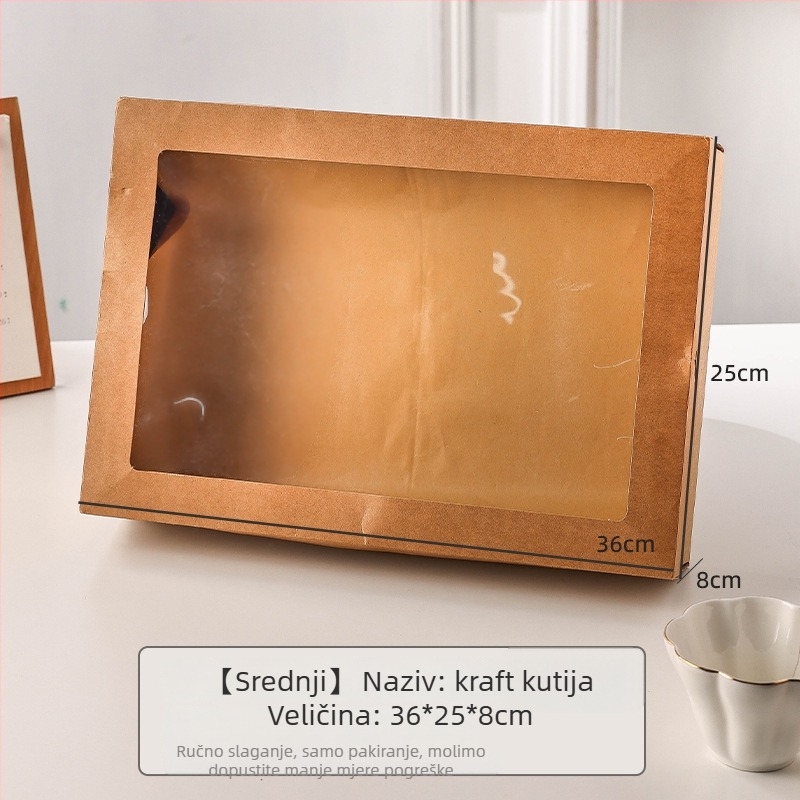 Jednokratna kutija za obrok za piknik i kampiranje, pravokutni Kraft papir, ispis logotipa, prilagodba obrade dostupna, nije pogodna za mikrovalnu
