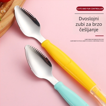 Cross Craftsman Dvostruka glava od nehrđajućeg čelika za bebinu hranu i voće, odvojiva, crtani stil