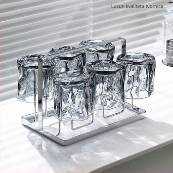 Nordijski stil stakleni set čaša za vodu i čaj, jednostavan dizajn, otporan na visoke temperature, za dom i goste