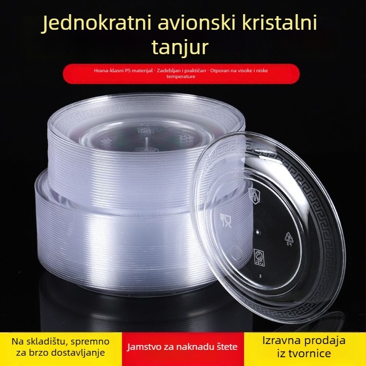 Jednokratna tacna od prozirnog tvrdog plastika, tacna za kušanje i roštilj, debela, za jednu porciju