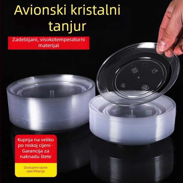 Jednokratna tacna od prozirnog tvrdog plastika, tacna za kušanje i roštilj, debela, za jednu porciju