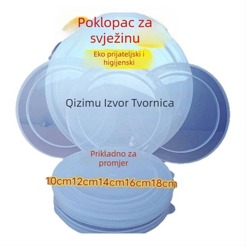 Plastični kružni poklopac s brtvom za kućnu upotrebu – univerzalni poklopac za zdjelu i kutiju za ručak, prehrambena kvaliteta