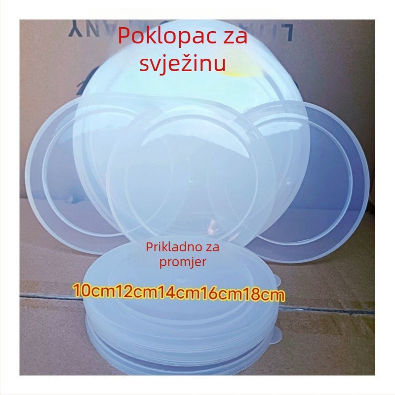 Plastični kružni poklopac s brtvom za kućnu upotrebu – univerzalni poklopac za zdjelu i kutiju za ručak, prehrambena kvaliteta