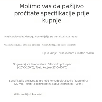 Set posuđa za djecu s poklopcima od silikona i staklenim zdjelicama, 20 kom; kutije za mlijeko u stilu tri kvadrata, lagani luksuz, svježi i slatki