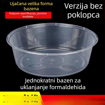 Jednokratni tanjur za dostavu, okrugli oblik, poliestersko vlakno, mikrovalna pećnica sigurno, biološki razgradivo