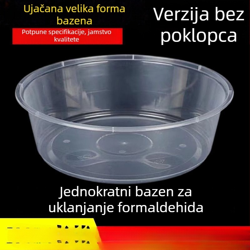Jednokratni tanjur za dostavu, okrugli oblik, poliestersko vlakno, mikrovalna pećnica sigurno, biološki razgradivo