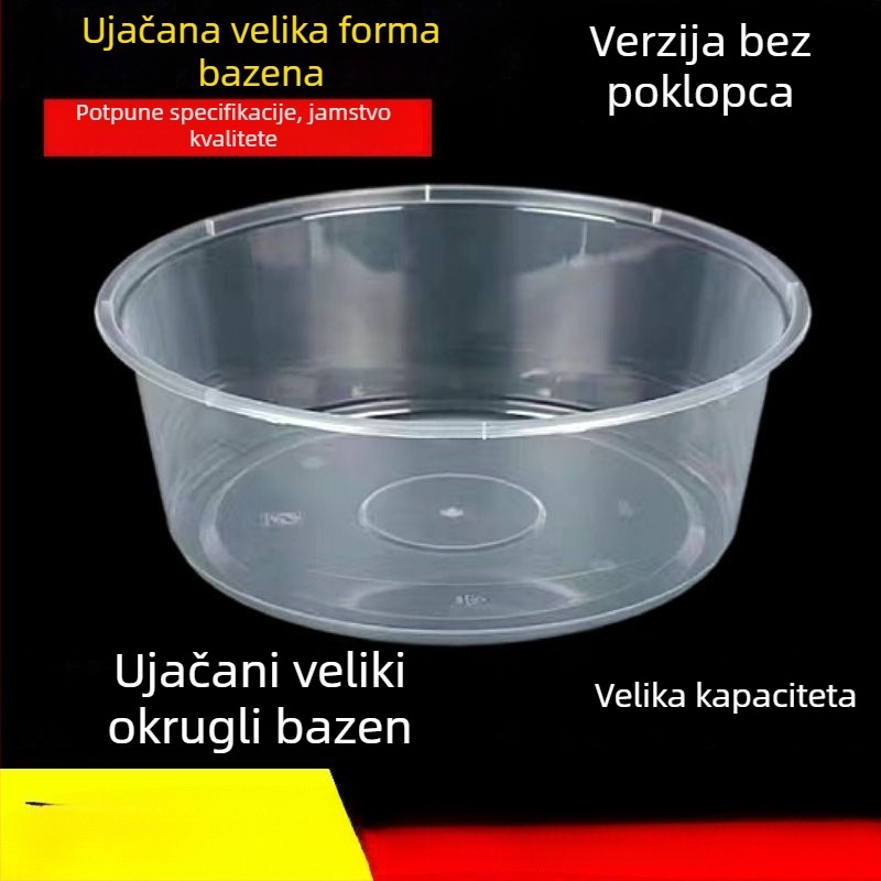 Jednokratni tanjur za dostavu, okrugli oblik, poliestersko vlakno, mikrovalna pećnica sigurno, biološki razgradivo