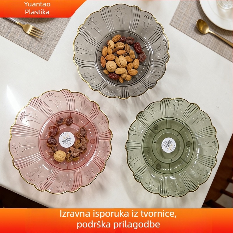 Pladanj za voće od plastike, jednostavan stil, šifra Rotating Fruit Tray 002, lansiran 2025