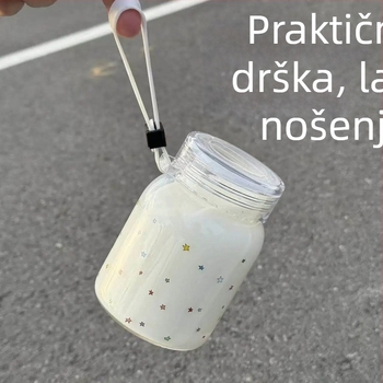 Čajna šalica od borosilikatnog stakla visokotemperaturna, s hermetičnim poklopom, dvodijelni set, poklon kutija