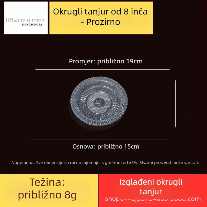 Jednokratni tanjuri za večeru, plast prehrambene kvalitete, otporni na visoke temperature, kružnog/ovalnog oblika, 10 komada po paketu, 50 paketa u kutiji