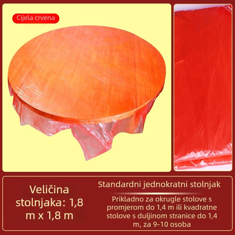 Jednokratni plastični stolnjak, kvadratni, debeli, s otisnutim logom i mogućnošću prilagođavanja