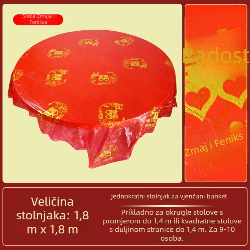 Jednokratni plastični stolnjak, kvadratni, debeli, s otisnutim logom i mogućnošću prilagođavanja