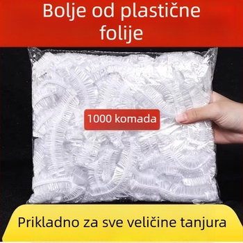 Jednokratno kućište od plastične folije za hranu, stil kupaonske kapice s gumicom, antibakterijski, za ostatke hrane, otporno na temperaturu -60°C do 100°C