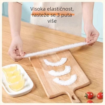 Jednokratno kućište od plastične folije za hranu, stil kupaonske kapice s gumicom, antibakterijski, za ostatke hrane, otporno na temperaturu -60°C do 100°C