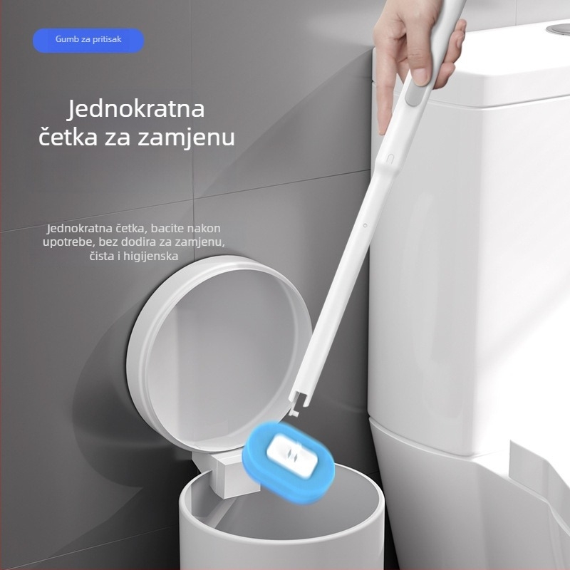 Jednokratni zidni set četke za WC, plastični, 1 kom, težina 0,5