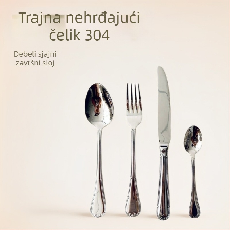 Set posuđa od nehrđajućeg čelika 304 za zapadnu kuhinju – debelo polirano, visoka klasa, ručna izrada, prilagodljivo, model 009