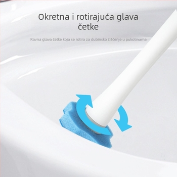 Jednokratna četka za WC za zidnu montažu sa samočišćenjem, plastična baza i drška, zamjenjive glave