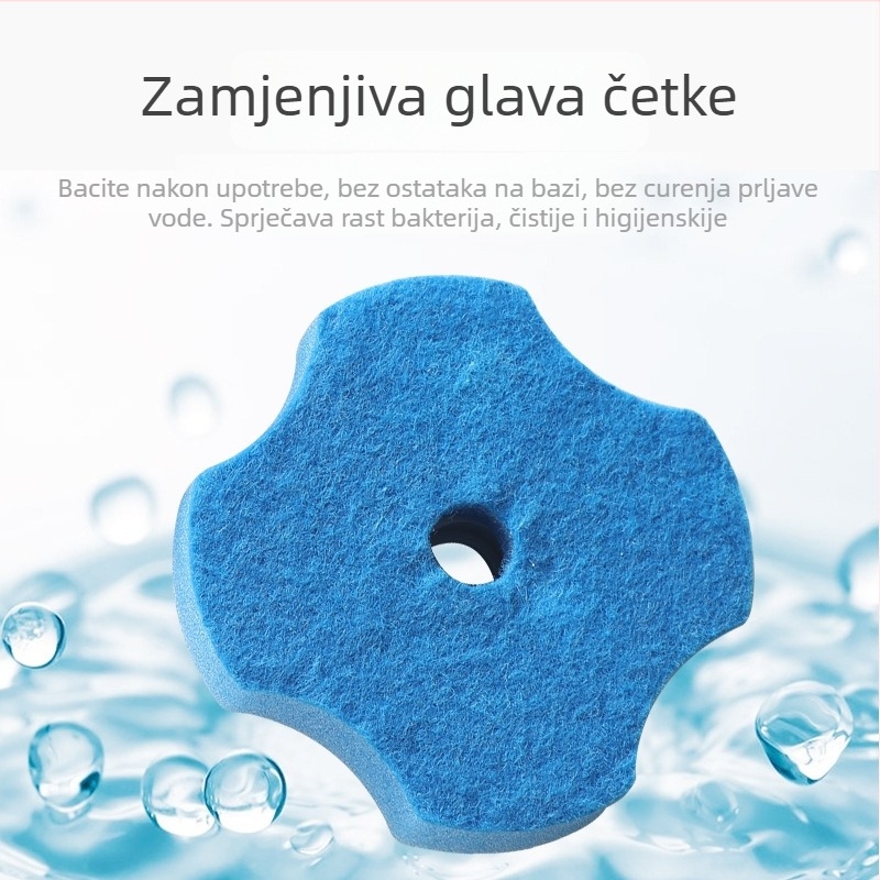 Jednokratna četka za WC za zidnu montažu sa samočišćenjem, plastična baza i drška, zamjenjive glave