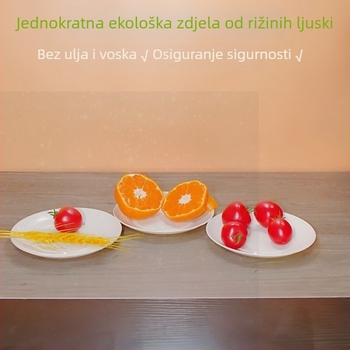 Biološki razgradivi set jednokratnih zdjelica i štapića od rižine ljuske, debeli dizajn, otporan na visoke temperature, za piknike, ekološki prihvatljivo, za vjenčane bankete i kućnu upotrebu.