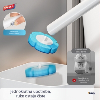 Jednokratna zidna četka za WC – od plastike, težina 0,417 kg, čišćenje bez mrtvih kutova
